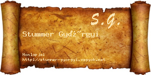Stummer Györgyi névjegykártya